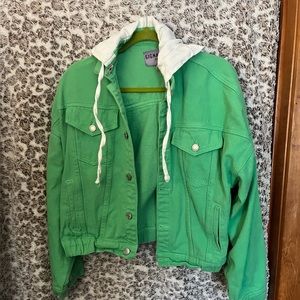 Signature eight green and white denim jacket